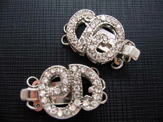 Beautiful 3-Strand Rhinestone S Shaped Clasp - Set of 2 - Image 3 of 3
