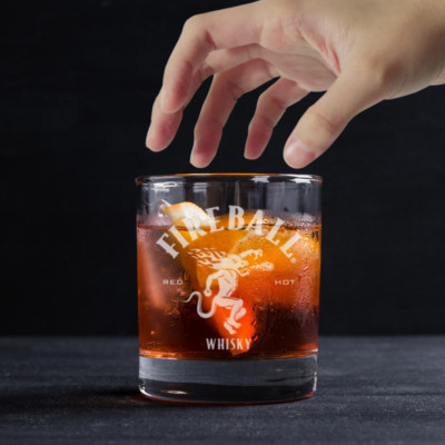 Custom Engraved Fireball Whiskey Glass   11 oz Rocks Glass New