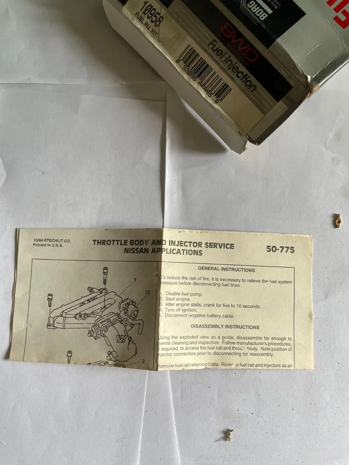 Kit de reparación de inyector de combustible BWD 10958 para Máxima 1992 3,0 L-V6 reemplaza 10862 Foto 3 de 4