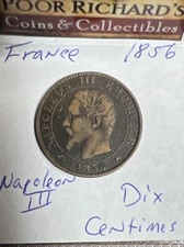 France 1856 Napoleon III. Ten Centimes. As Shown. Free Shipping! F1263