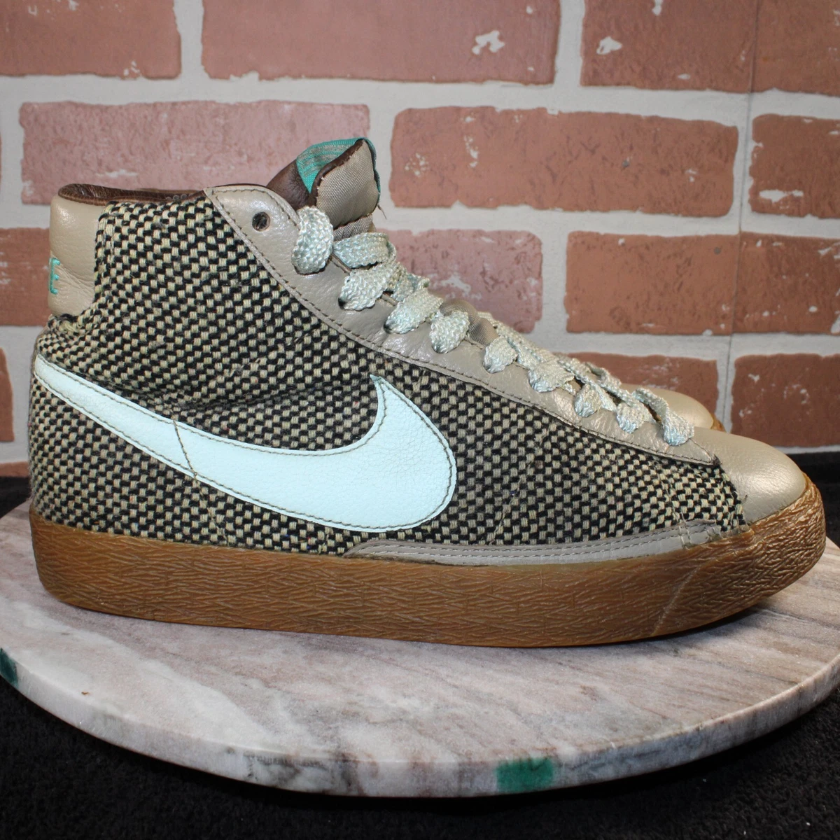 Nike Blazer Mid 73 Khaki Igloo Tweed Shoes Womens Size 7.5 Athletic Sneakers.
