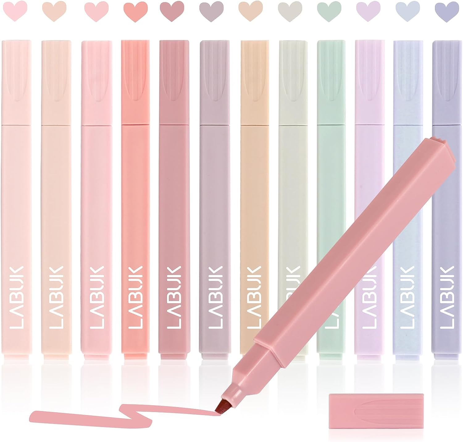LABUK 12Pcs Highlighters, Aesthetic Pastel Cute Highlighter for Bible and Pens-image