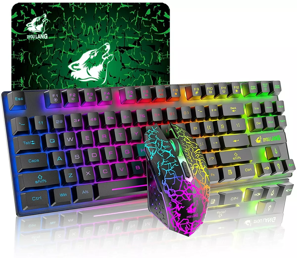 Wireless Gaming Keyboard Mouse Set Rainbow LED for Computer PC PS4 one eBay