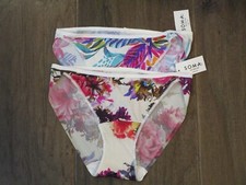 2-PACK SOMA VANISHING EDGE MICRO BIKINI PANTIES IN TROPICS/ BLOOMS SIZE XS