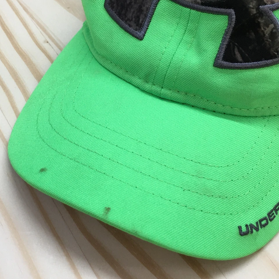 Under Armour Baseball Cap Youth Green OS Adjustable Curved Brim Embroidered Logo - Image 2 of 4