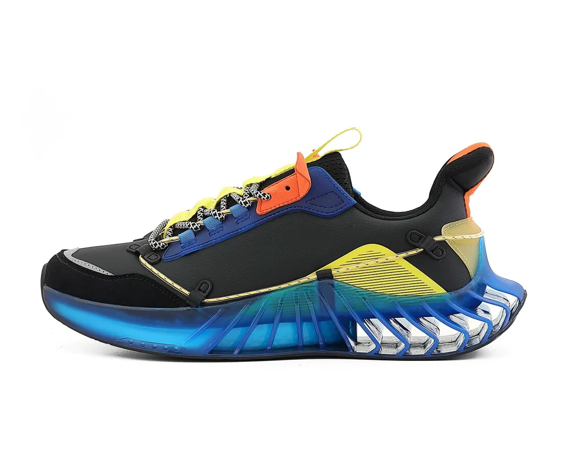 New Men's Mazino Crystalline Sneakers Black/Royal/Yellow Size 11