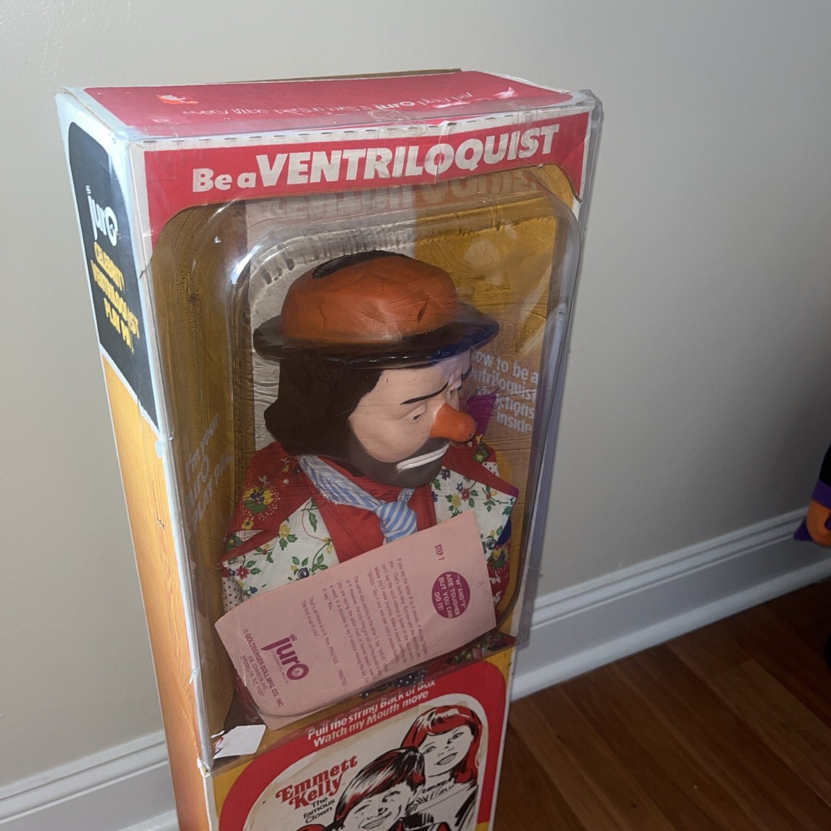 vintage EMMETT KELLY the famous clown VENTRILOQUIST DOLL juro ITS