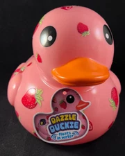 Dazzle Duckie - Pink with Strawberries - Rubber Duck - Jumbo 6"