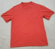 Medium Red Short Sleeve Crew Neck Mans Pocket Tee T-Shirt Top Cotton Mens X36