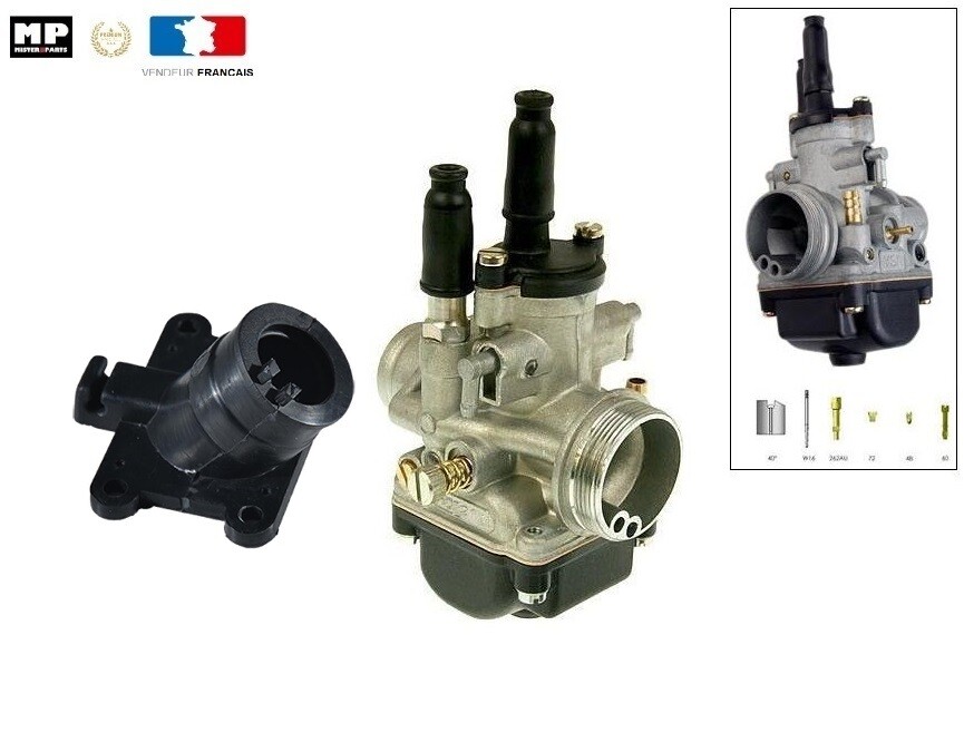 Carburateur PHBG 19 mm à raccord souple anti-vibration pour moteur AM6