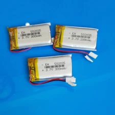 3 pcs 3.7V 300mAh Li po Polymer ion Rechargeable Battery For GPS Headset 502035