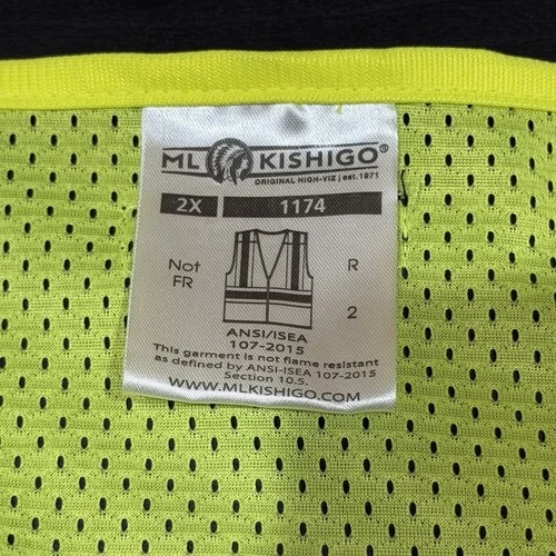 ML Kishigo 1174 Hi Vis Safety Vest 2XL ANSI Class 2 Reflective Workwear Costume image 9