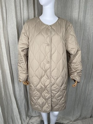 Marks and Spencer quilted jacket overcoat UK 16 Natural beige