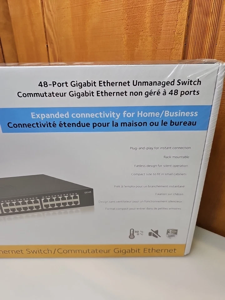 NETGEAR 48-Port Gigabit Ethernet Unmanaged PoE+ Switch GS348 - Image 2 of 3