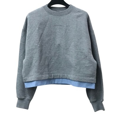 GUCCI  837933 Logo Long-Sleeve Sweatshirt Tops trainer cotton gray Unused