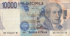 Billete Italia 10.000 Liras 3.9.1984 Serie HH - M Circulado G 22