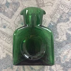 Blenko Emerald Green Glass 384P  Double Spout Carafe Water Bottle Pitcher 8”