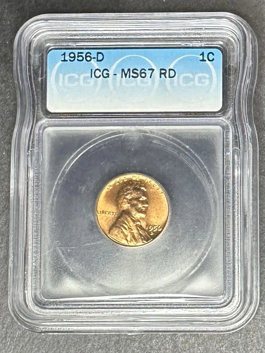 Uncirculated MS 67 Graded 1956 Lincoln Wheat US Small Cents (1909