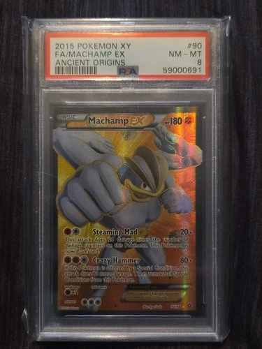 2015 Machamp EX (90 Full Art) 90/98 XY - Ancient Origins Holo PSA 8 NM-MT