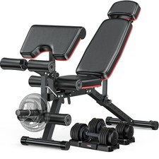 Workout Bench Adjustable Weight Bench with Leg Extension and Leg Curl