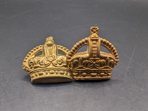 WW2 British Army Commonwealth Officers Rank Crowns Badges military 30mm X 26mm