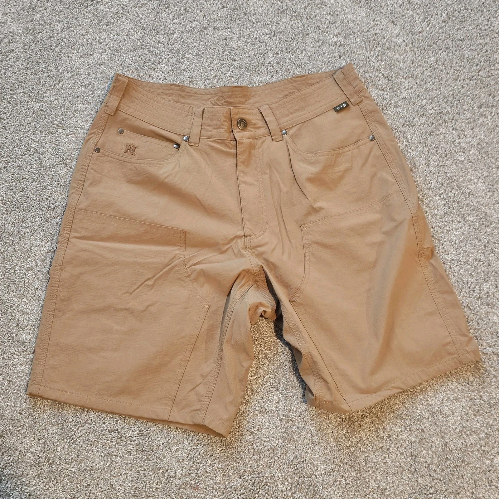 Howler Bros Watermans Work Shorts Mens 33 Brown Ripstop 9" Performance Hiking