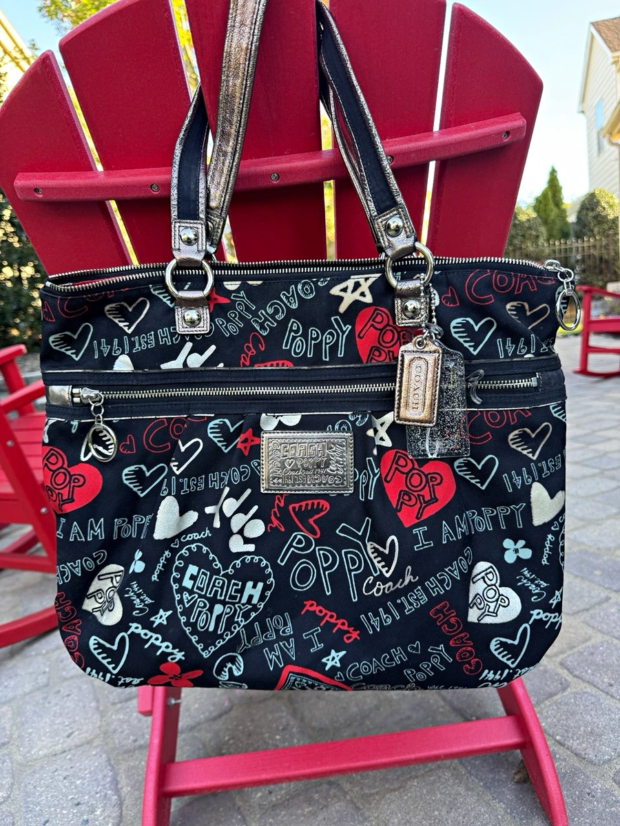 Coach Poppy Graffiti Glam Tote for sale | eBay