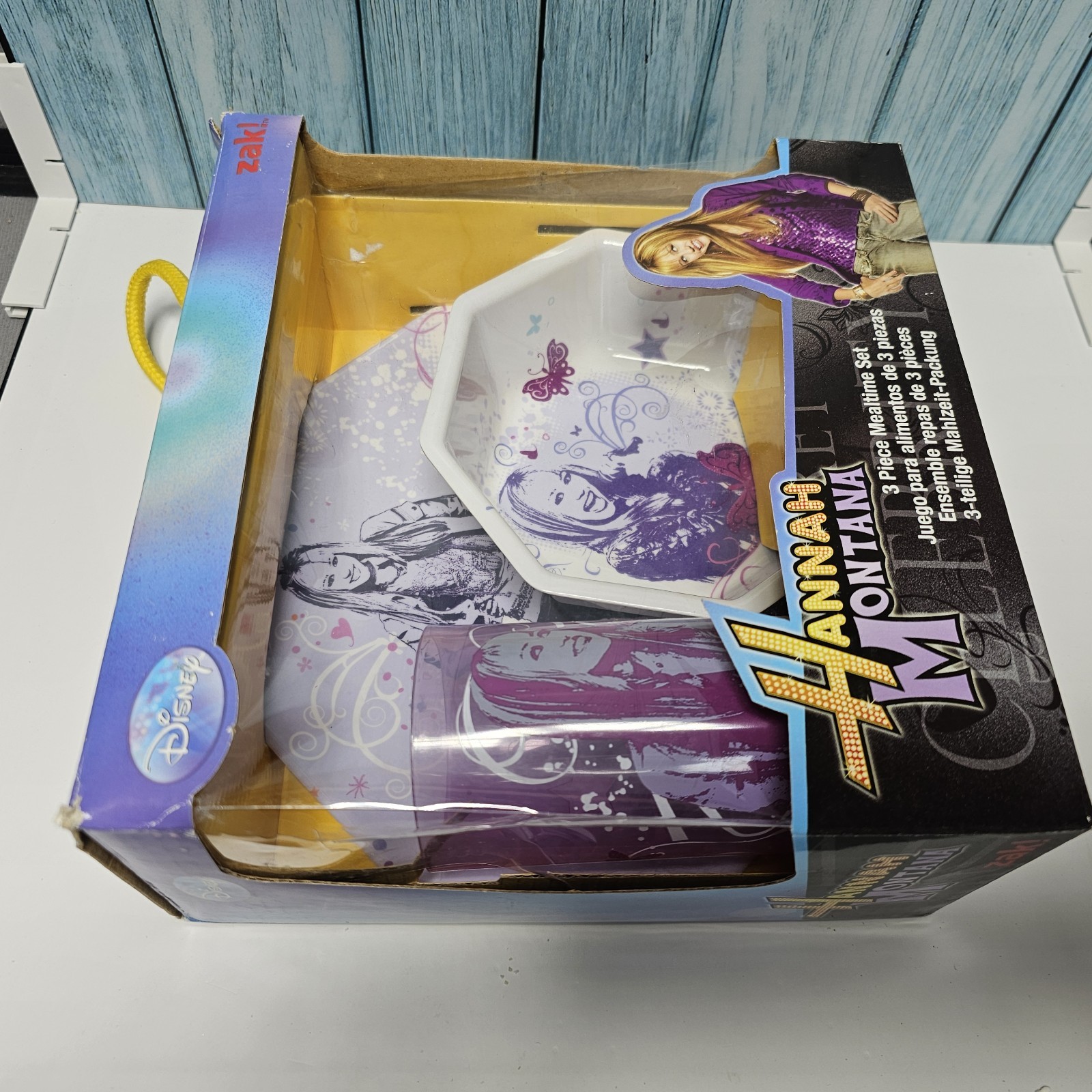 Vintage Zak Designs Hannah Montanna 3 Piece Dinnerware Set NIB 