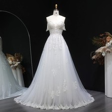 Elegant Sweetheart Appliques A-Line Wedding Dress Sequins Bride Gowns Customized