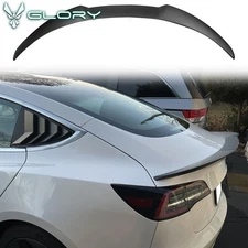 Fits 17-23 Tesla Model 3 Trunk Spoiler IKON Style Rear Wing ABS Matte Black