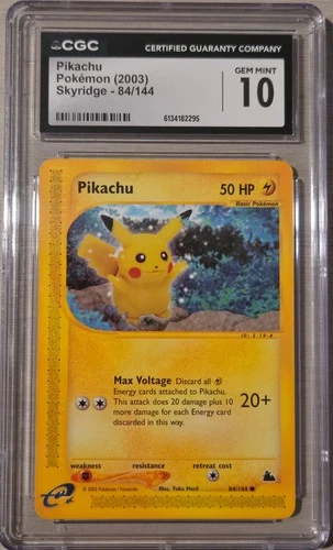 Pikachu 84/144 Skyridge 2003 CGC 10 Non-Holo Rare E-Reader
