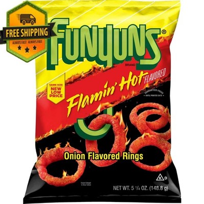 Funyuns Onion Flavored Rings, Flamin  Hot, 5.25 oz bag