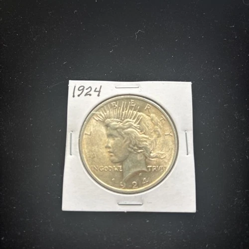 1924 Peace Silver Dollar $1 BU Uncirculated 90% Silver Beautiful Toning