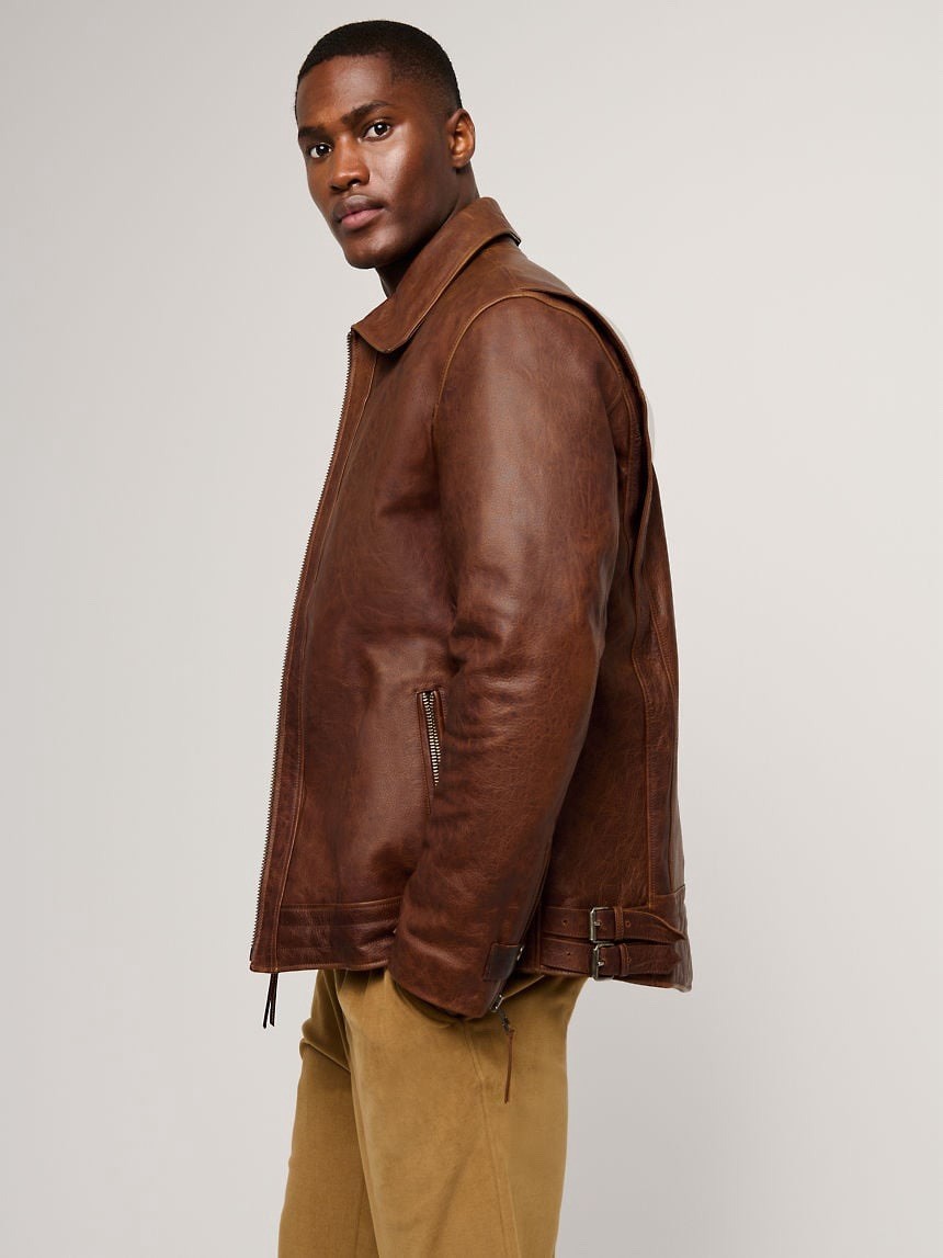 overland leather jacket men | eBay