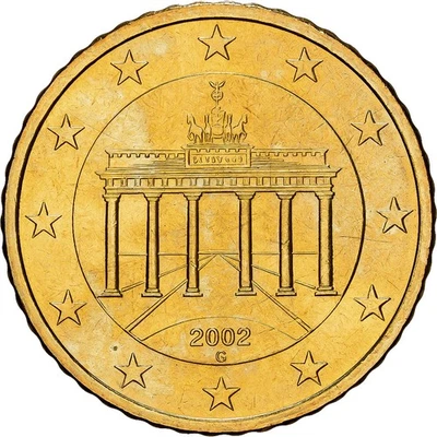 Allemagne, 50 Euro Cent, 2002, Karlsruhe, Or nordique, SPL+ - Photo 1/2