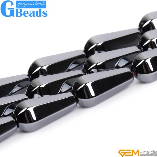 Natural Black Hematite Gemstone Teardrop Beads For Jewelry Making Strand 15" - Picture 29 of 34