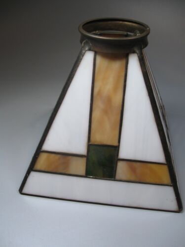 Pantalla de vitral vintage Art Deco - Imagen 2 de 5