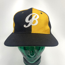 Vintage Black Gold Snapback Hat Headmaster Boston Bruins