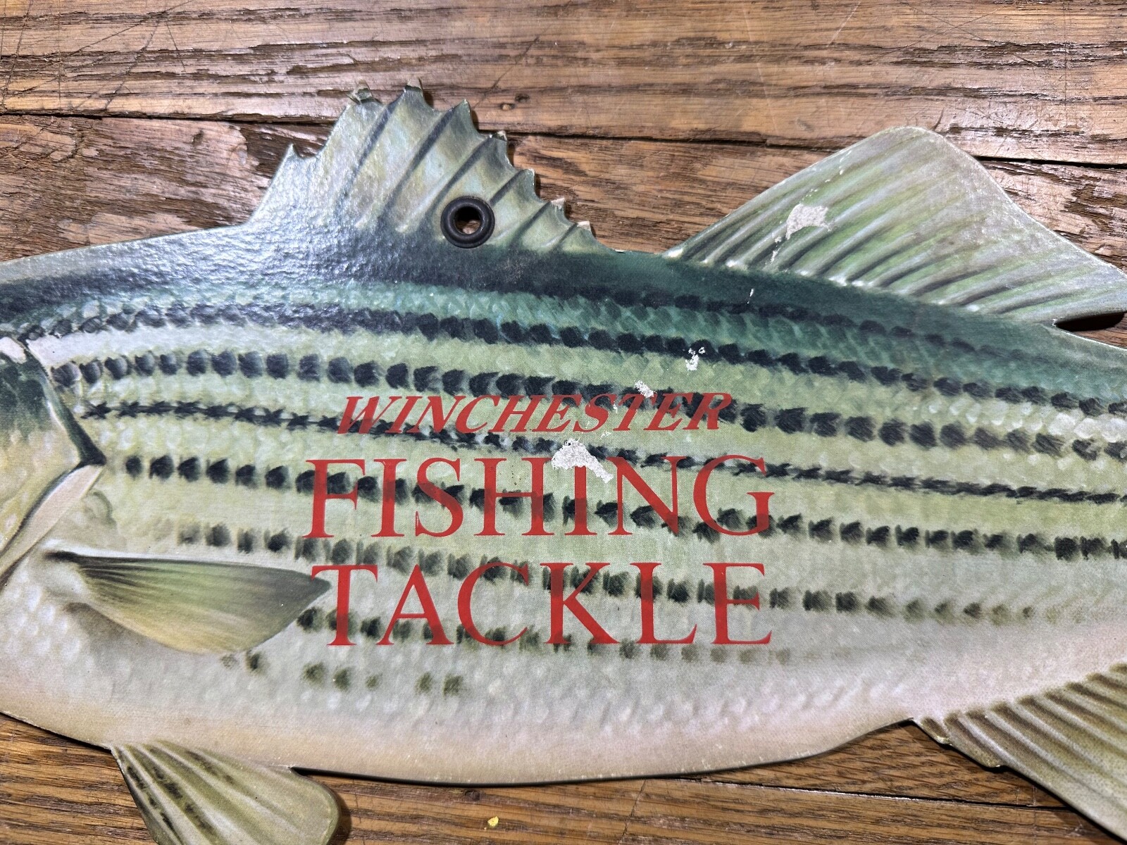 Winchester Fishing Tackle Sign Cardstock Bait Shop Advertising Fish NO