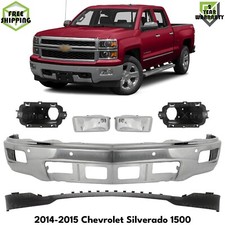 Front Bumper Chrome Steel Fog Light Kit For 2014-2015 Chevrolet Silverado 1500 Front Bumper Chrome Steel Fog Light Kit For 2014-2015 Chevrolet Silverado 1500