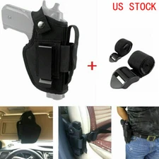 Tactical Ambidextrous Gun Holster Car Holster with Magazine Slot& 2 Strap Mounts