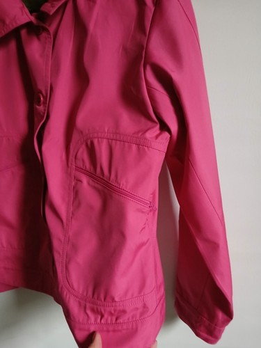 Women's Motto Magenta With Green Lining Sport Casual Jacket Zipper Pockets... - Picture 4 of 13