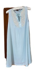 Vintage Gilead 2 Piece Light Blue Peignoir Set Robe Nightgown Negligee Size M