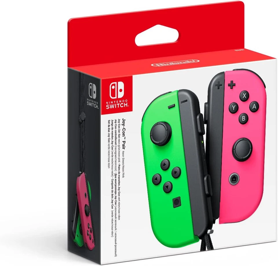 Nintendo Switch Joy-Con Coppia Controller Verde Neon / Rosa Neon Joypad Joystick