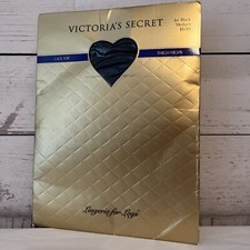 Vintage Victoria s Secret Lace Top Thigh Highs Lingerie For Legs Black Medium