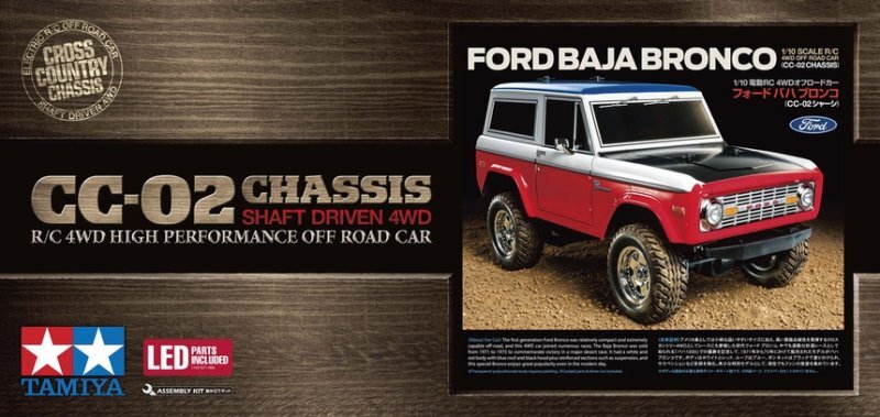 Tamiya 58736 1/10 Scale EP RC Truck CC02 Chassis Ford Baja Bronco