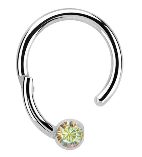 Piercing Lippenbändchen Ring BCR 1,2mm Clicker Scharnier und 3mm Kristall Platte - Bild 17 von 30