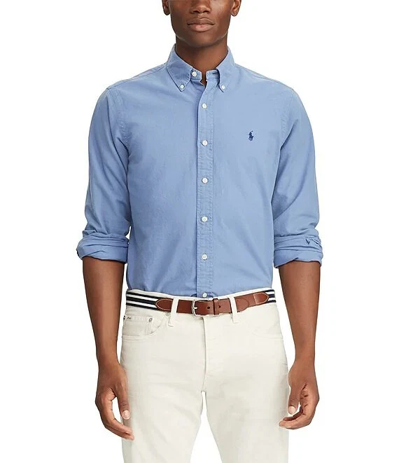 Polo ralph lauren solid oxford deals shirt