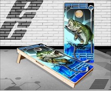 Bass Fish Carbon Life Cornhole Boards Bean Bag Toss Game