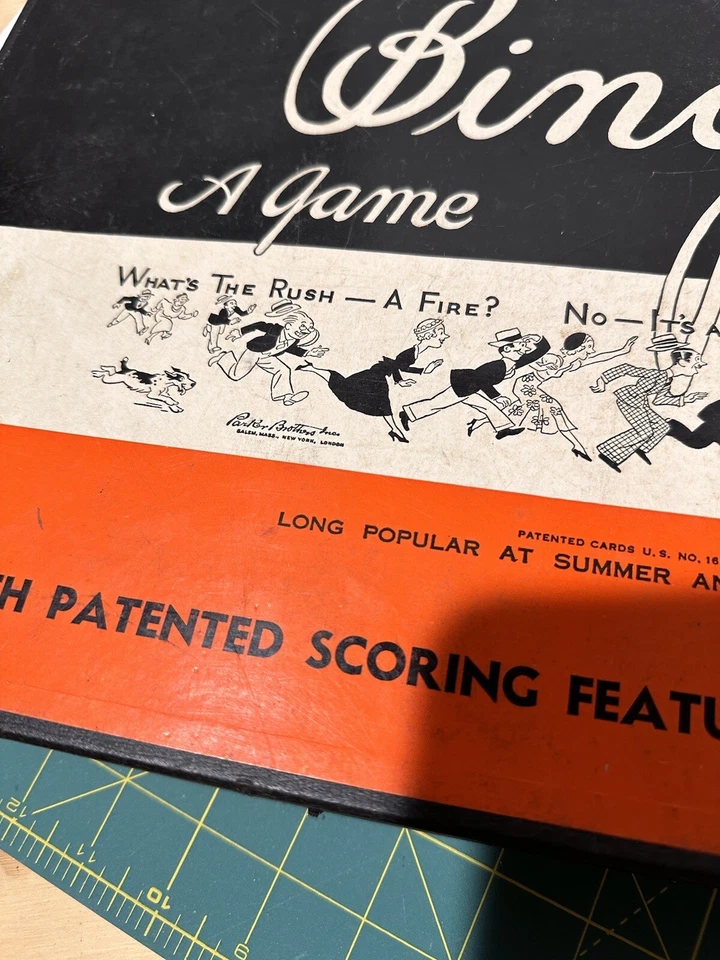 Antiguo juego de mesa de bingo o beano 1933 Parker Brothers Foto 2 de 4